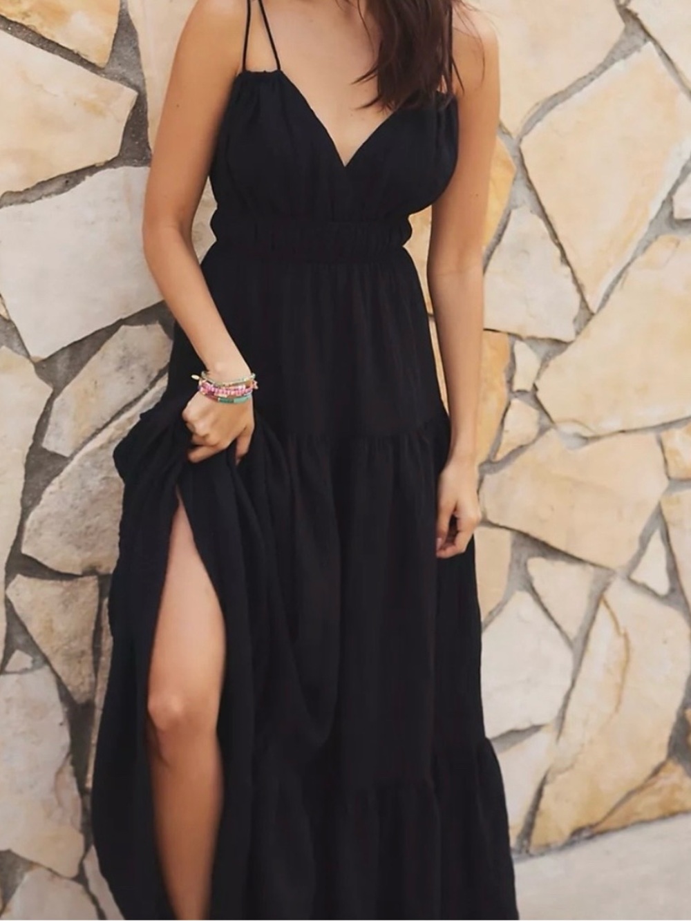 Hutch Black Spaghetti-Strap Maxi Dress